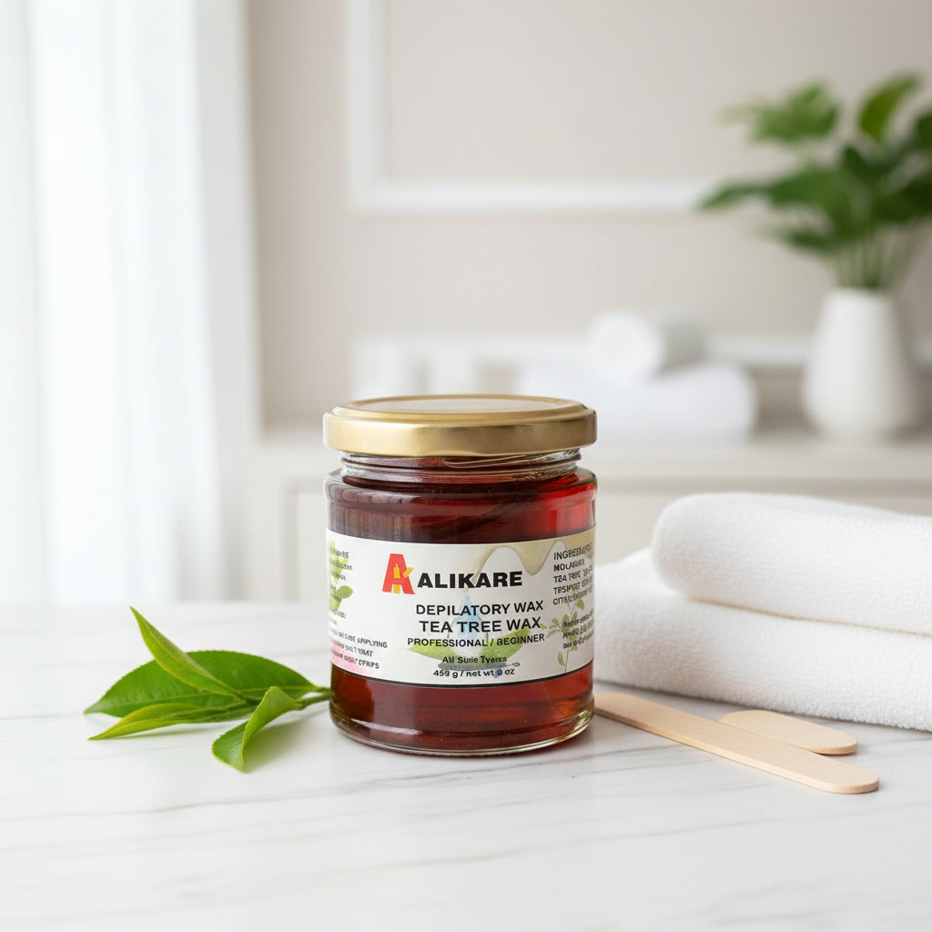 Alikare Tea Tree Hair Removal Wax in spa setting