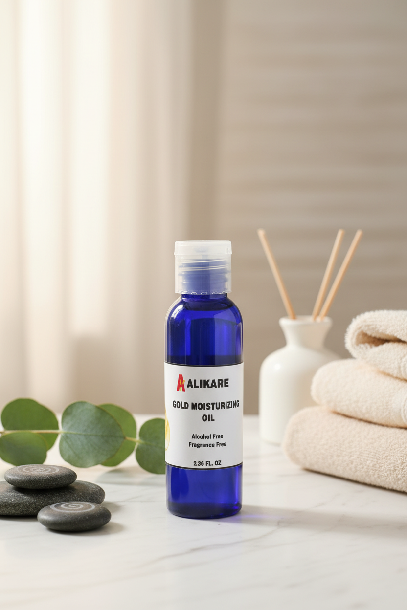 Gold Moisturizing Oil with premium background